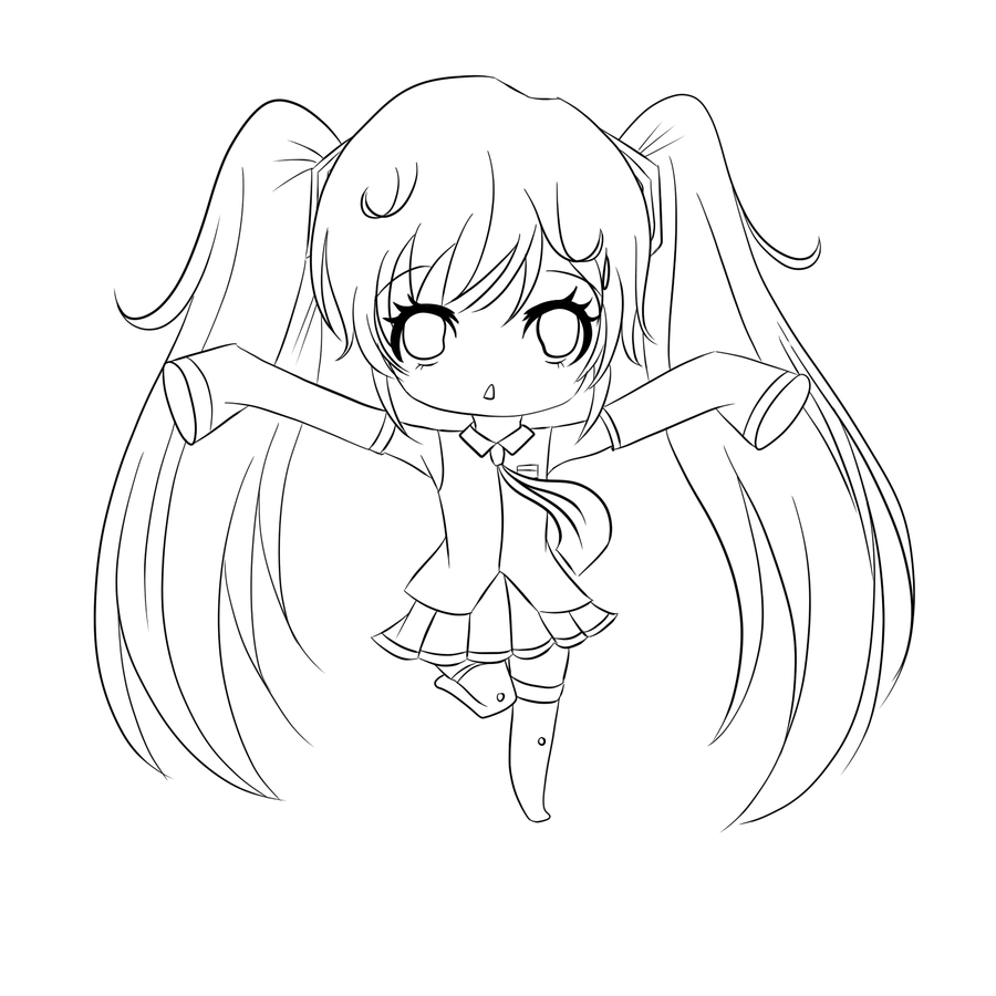 Chibi Coloring Pages Hatsune Miku Anime 900x900 Chibi Coloring Pages Hatsune Miku Anime