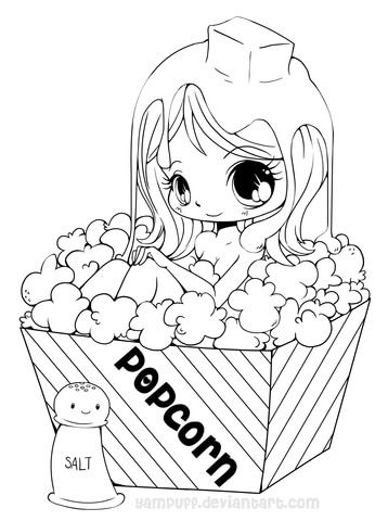 Chibi Popcorn Girl Coloring Page From Anime Girls Category. Select 358x480 Chibi Popcorn Girl Coloring Page From Anime Girls Category. Select