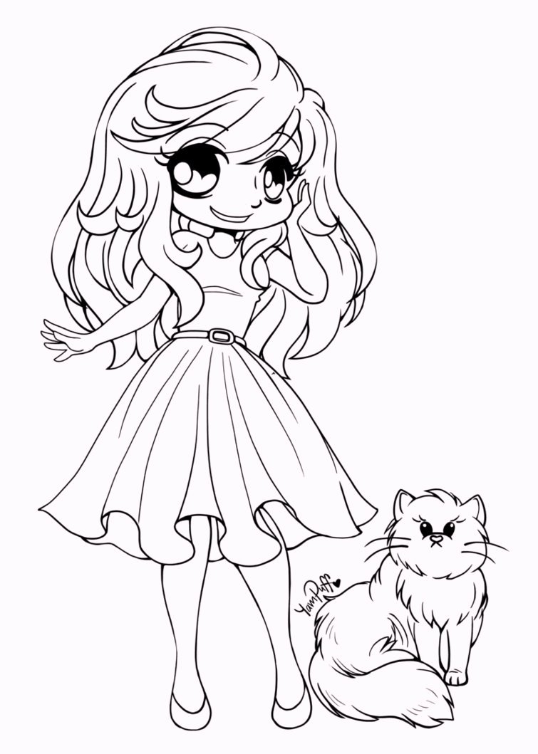 755x1059 Cute Chibi Coloring Pages For Your Little Girls And