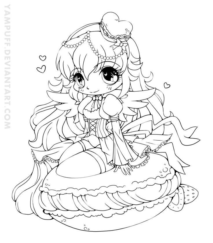 736x838 Yampuff Food Chibi Girls Coloring Pages Crafts