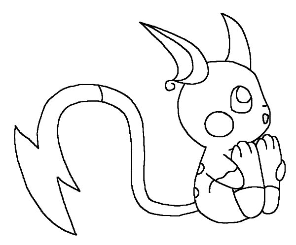 600x498 Chibi Pokemon Raichu Coloring Pages