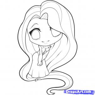 302x302 Chibi Rapunzel Coloring Page By Invadernight