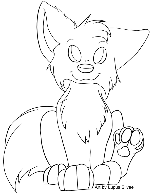 600x762 Free Chibi Wolf Lineart By Lupussilvae
