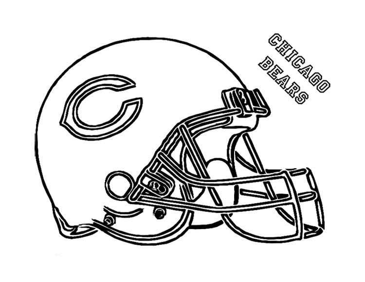Football Helmet Chicago Bears Coloring Page For Kids Kids 750x580 Football Helmet Chicago Bears Coloring Page For Kids Kids