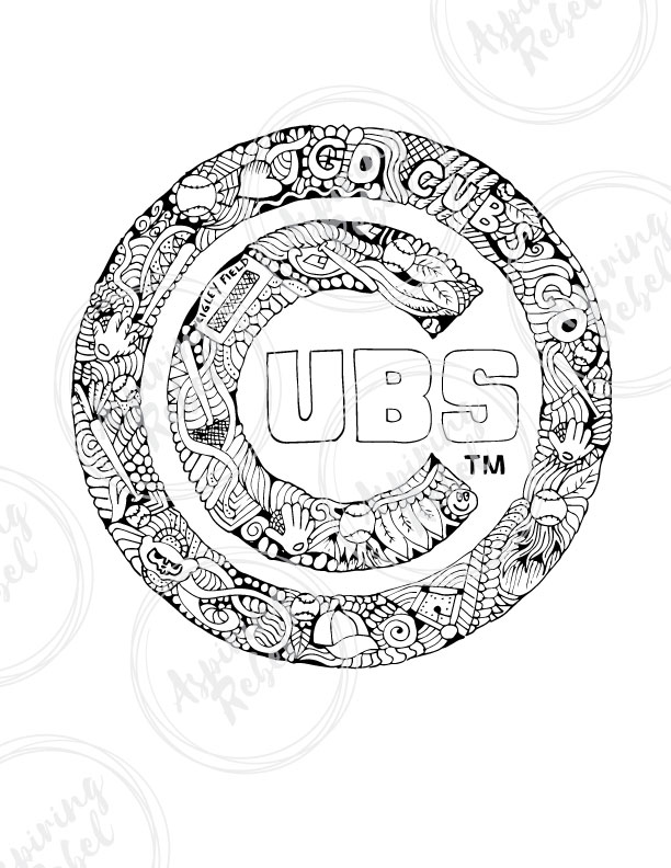 Chicago Cubs Doodle Coloring Page 612x792 Chicago Cubs Doodle Coloring Page