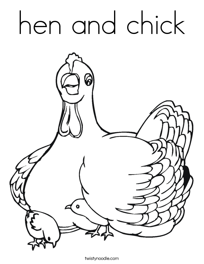 685x886 Hen And Chick Coloring Page