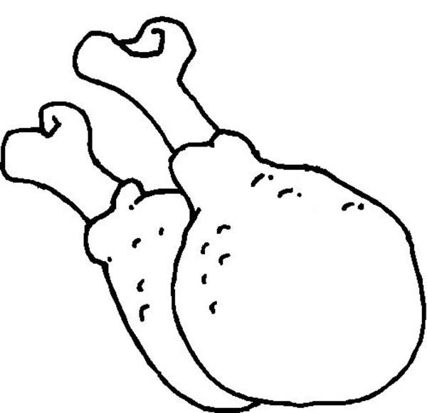 Double Chicken Drumstick Coloring Pages 600x581 Double Chicken Drumstick Coloring Pages
