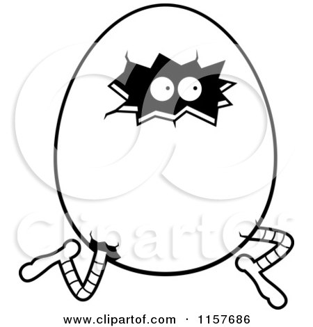 Cartoon Clipart Of A Black And White Running Chicken Egg With Legs 450x470 Cartoon Clipart Of A Black And White Running Chicken Egg With Legs
