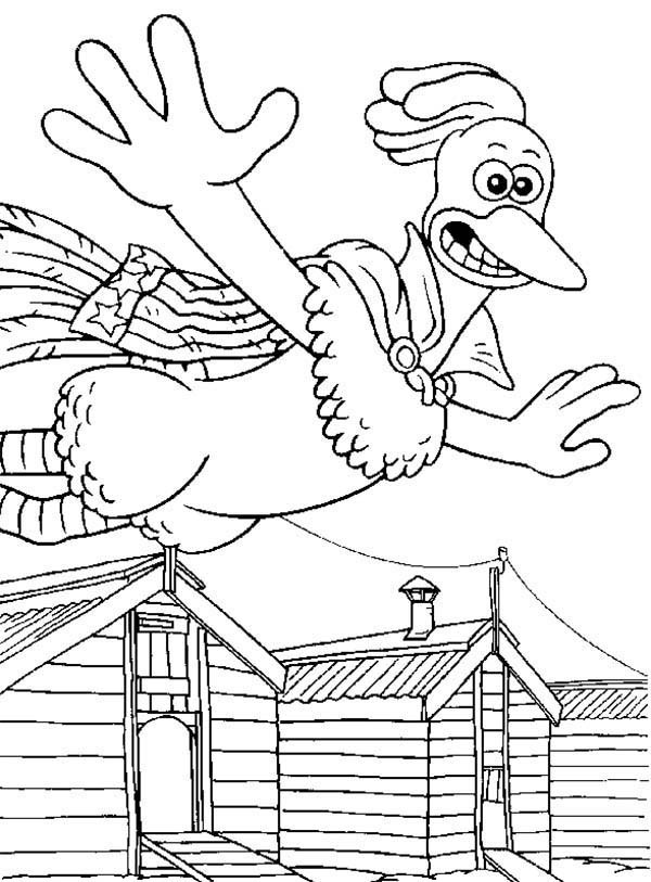 600x813 Rocky Flying Over Barn In Chicken Run Coloring Pages Batch Coloring