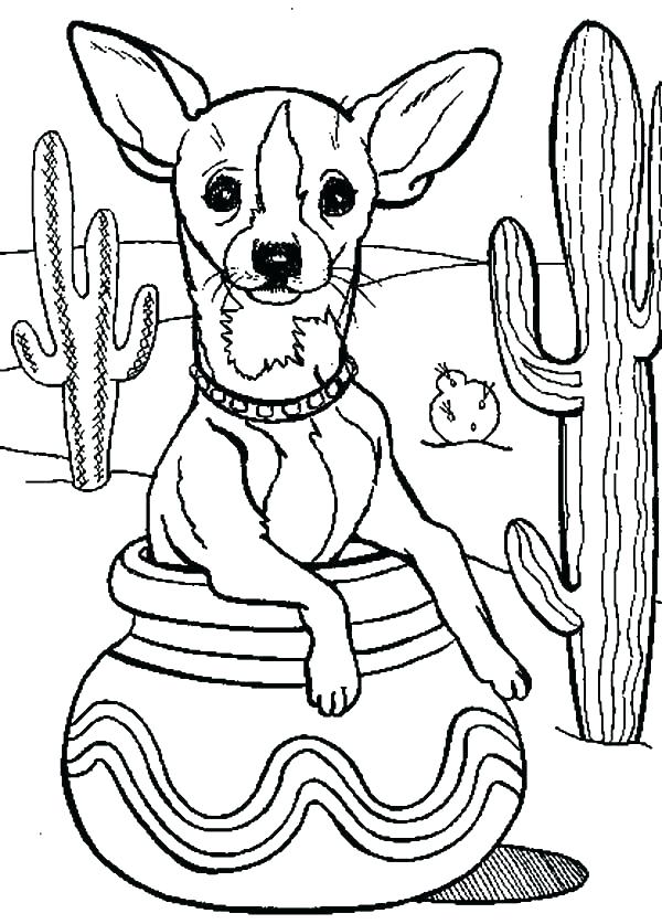 600x837 Cactus Coloring Pages Chihuahua Coloring Page As Cactus Coloring