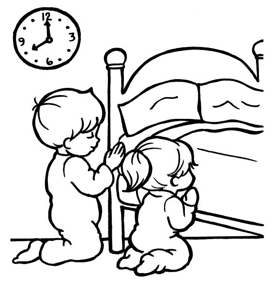 Child Praying Coloring Page