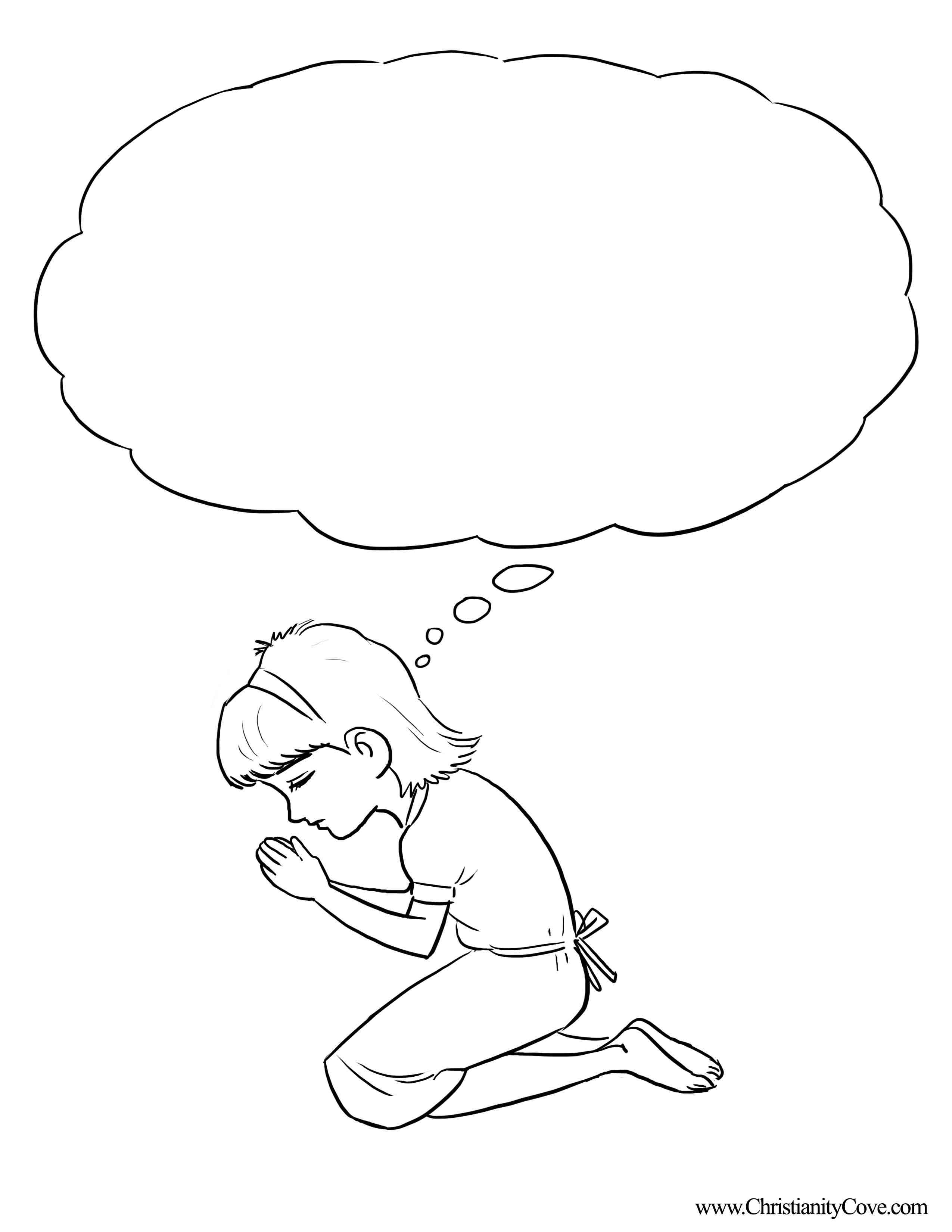 2550x3300 Interesting Child Praying Coloring Page Drawin