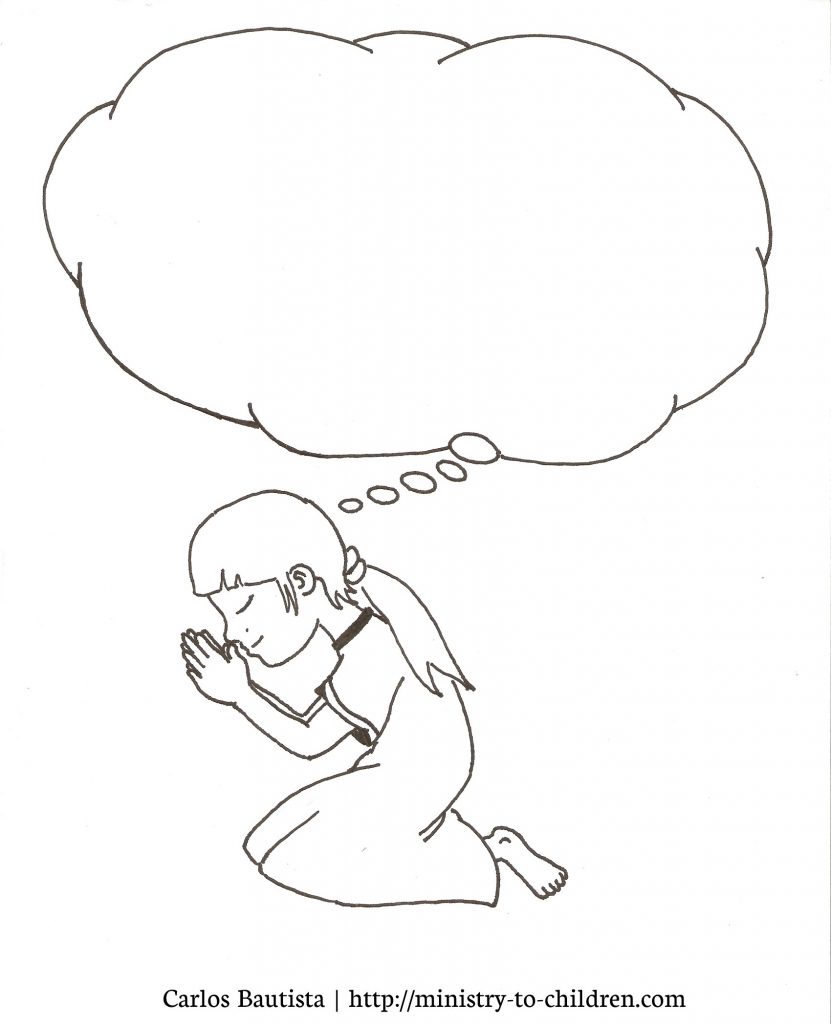 831x1024 Child Praying Coloring Page