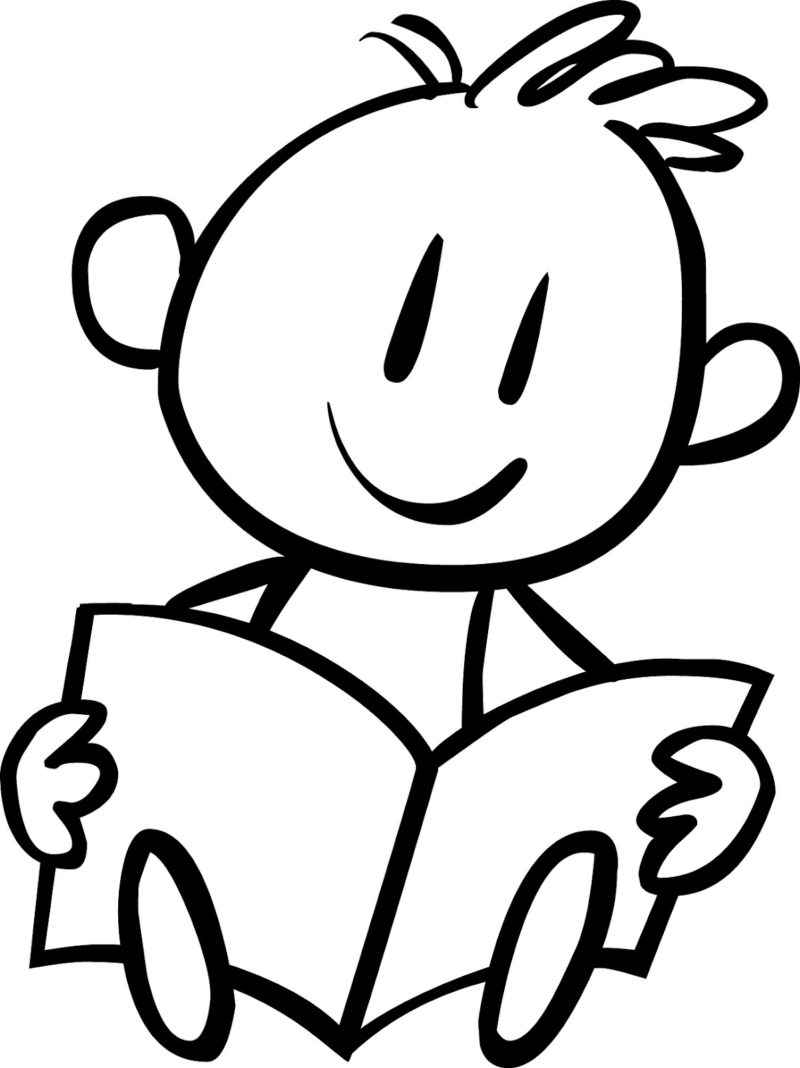 800x1068 Children Reading Books Coloring Pages. Coloring Book For Boys Kids