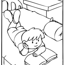 268x268 Coloring Page Of Child Reading The Bible Archives