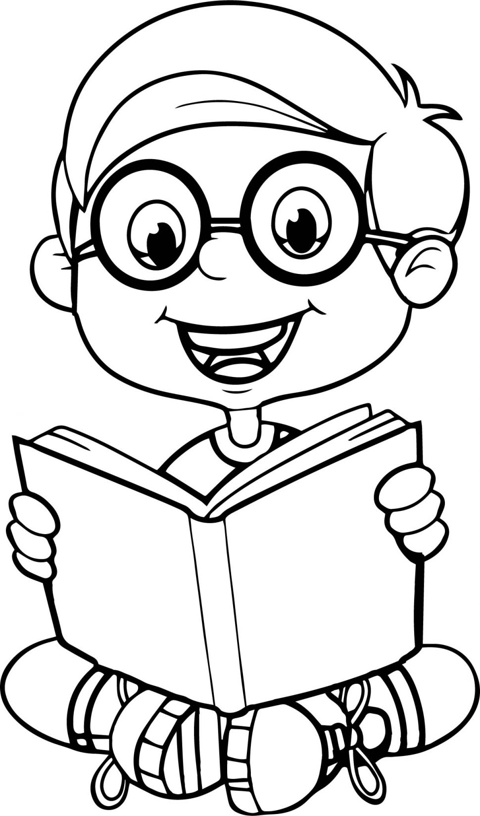 970x1647 Kids Reading Books Coloring Pages