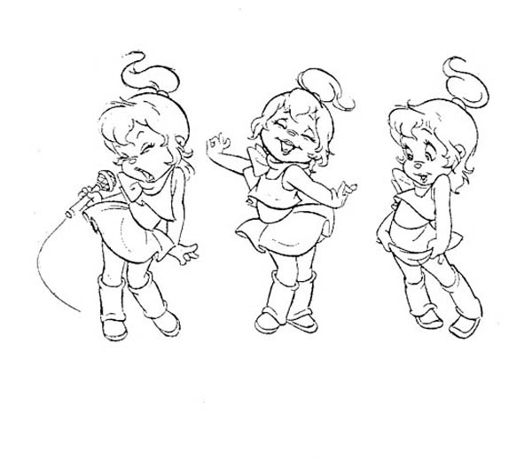 The Chipettes Singing And Dancing Coloring Page 600x520 The Chipettes Singing And Dancing Coloring Page