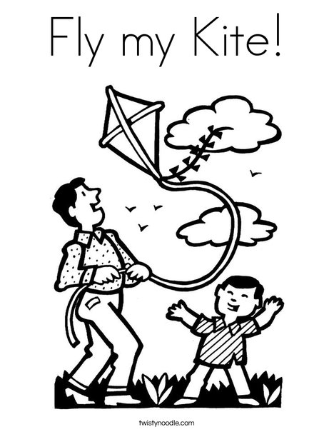 Fly My Kite Coloring Page 468x605 Fly My Kite Coloring Page