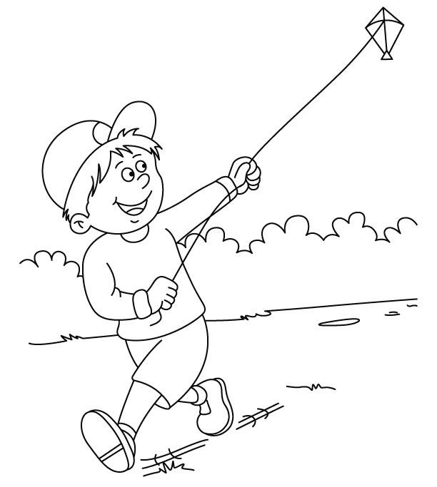 Flying Kite Coloring Page 612x683 Flying Kite Coloring Page