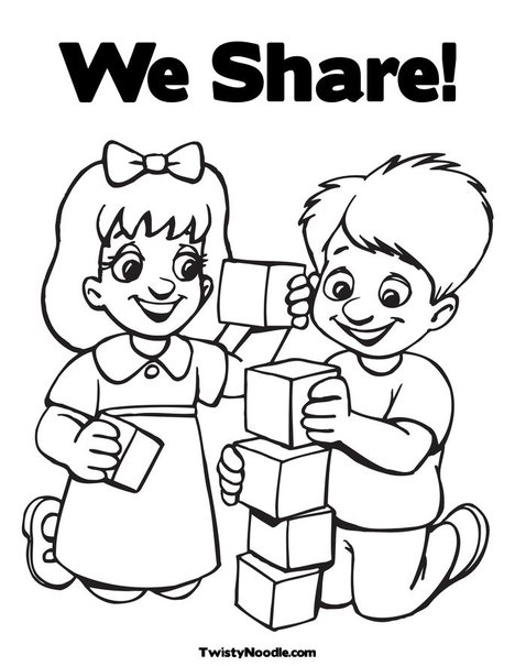 468x605 Children's Sharing Coloring Pages Color Bros