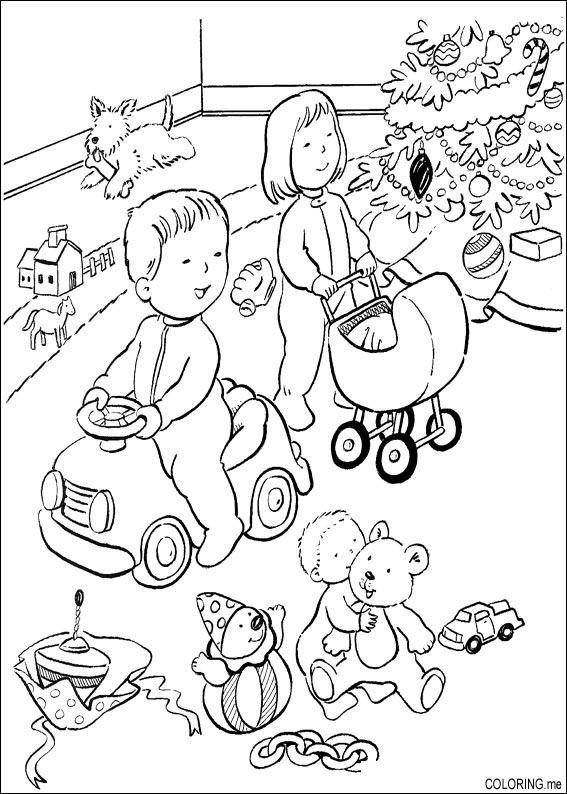 Coloring Page Christmas Children Are Playing 567x794 Coloring Page Christmas Children Are Playing