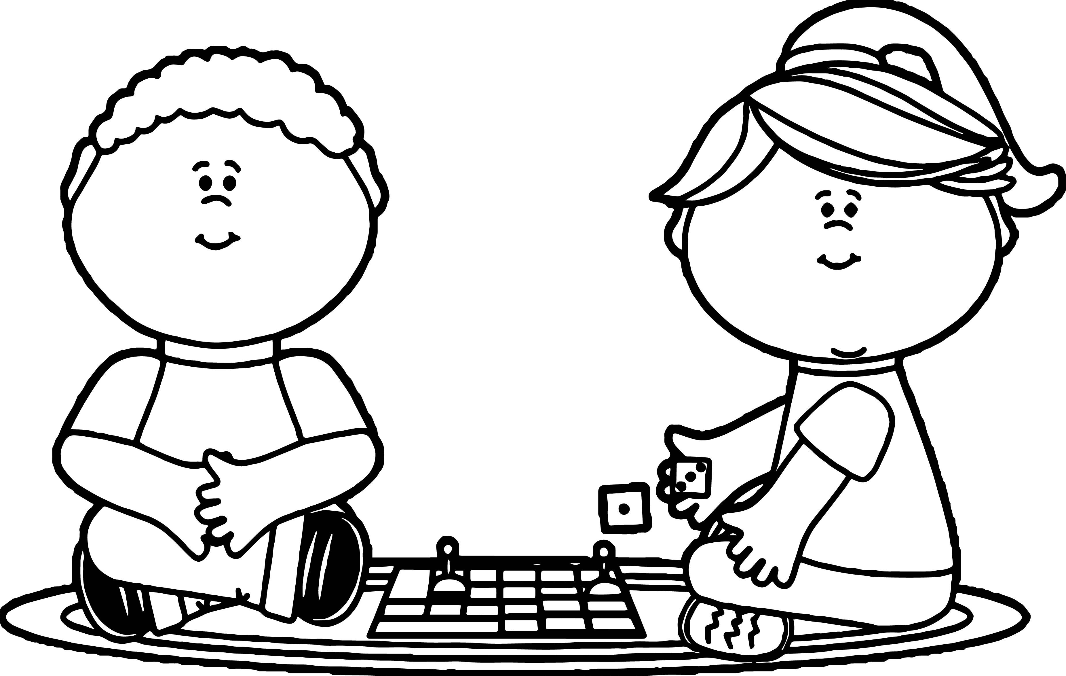 Kids Playing Board Games Coloring Page 3703x2347 Kids Playing Board Games Coloring Page