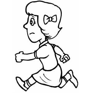Running Girl With Bow Coloring Sheet 300x300 Running Girl With Bow Coloring Sheet