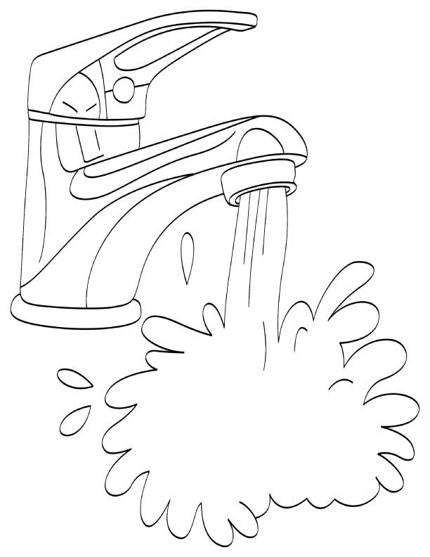 Running Water From Tap In Water Coloring Pages 612x792 Running Water From Tap In Water Coloring Pages