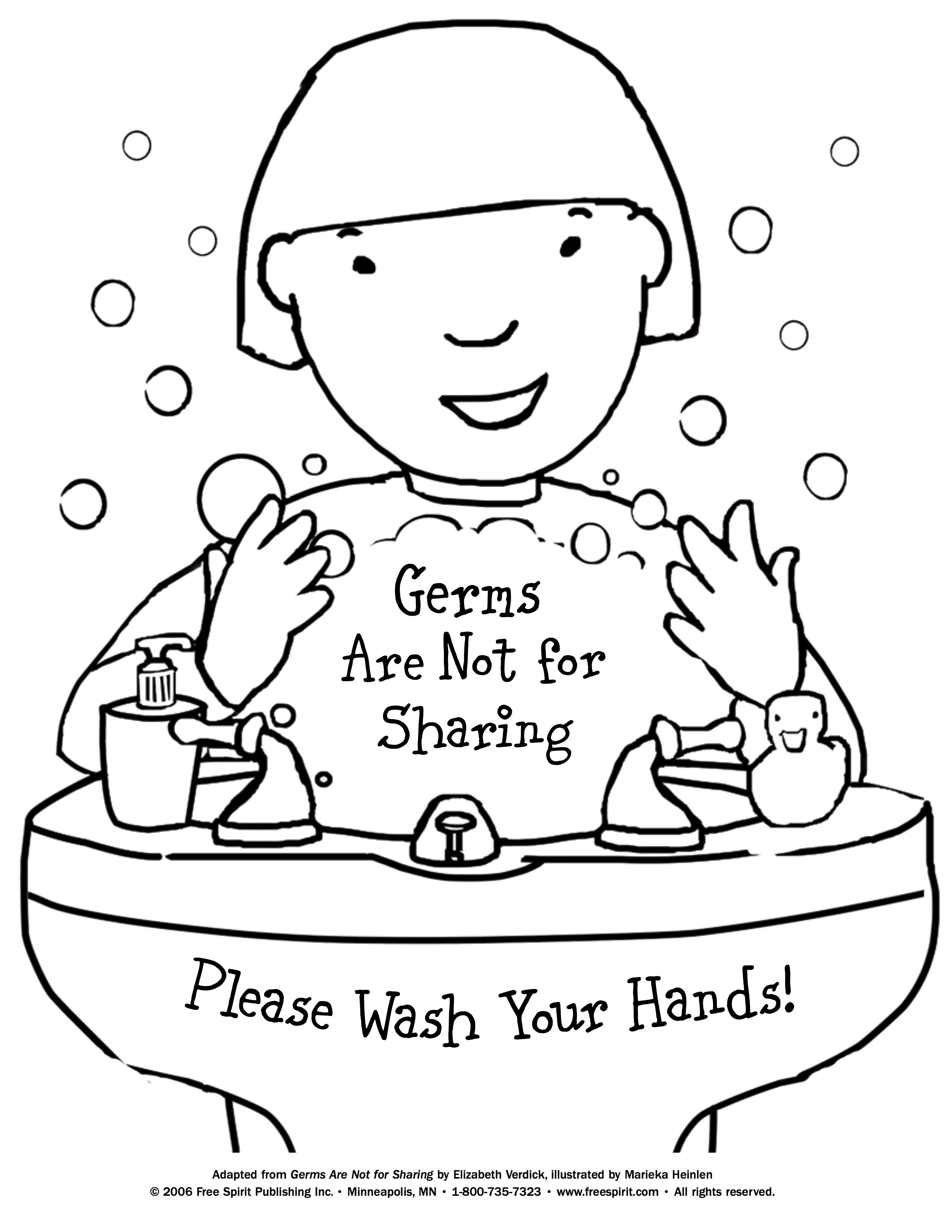 Free Printable Coloring Page To Teach Kids About Hygiene Germs 2550x3300 Free Printable Coloring Page To Teach Kids About Hygiene Germs