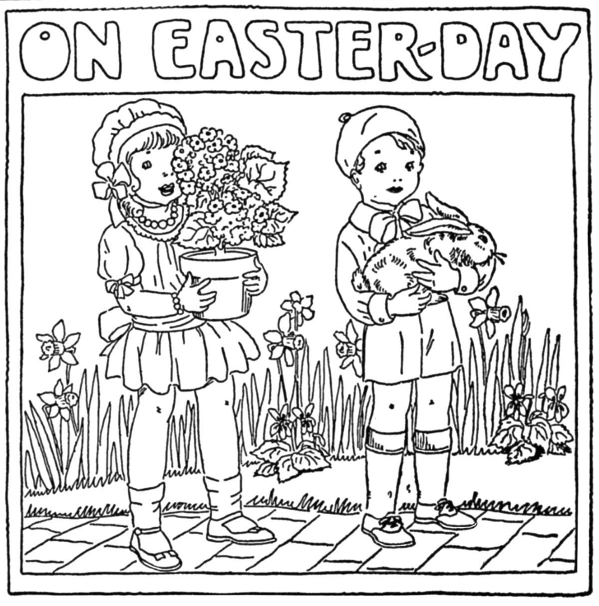 Easter Coloring Pages From 1930s Newspapers Q Is For Quilter 1200x1215 Easter Coloring Pages From 1930s Newspapers Q Is For Quilter