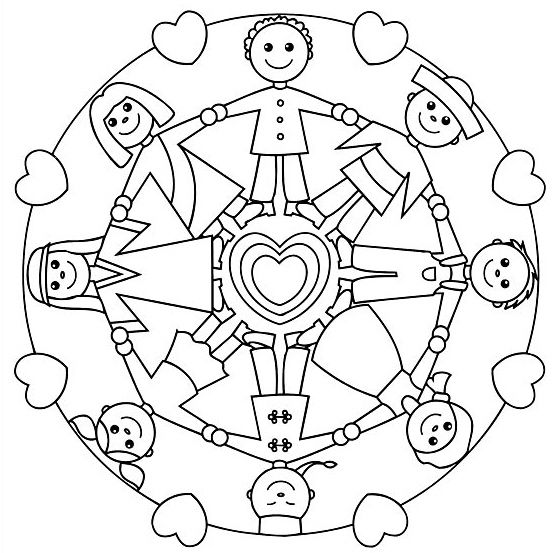 Holding Hands Mandala For Kids Httpglad.isarticlekids 558x553 Holding Hands Mandala For Kids Httpglad.isarticlekids