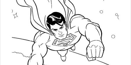 443x220 Superhero Coloring Pages For Kids 5551