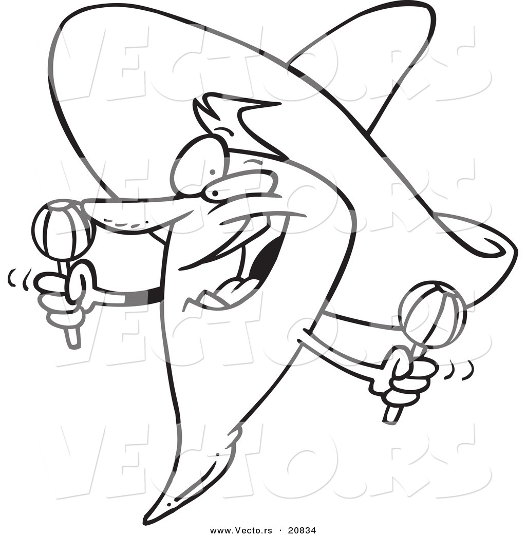 Vector Of A Cartoon Mexican Chili Pepper 1024x1044 Vector Of A Cartoon Mexican Chili Pepper