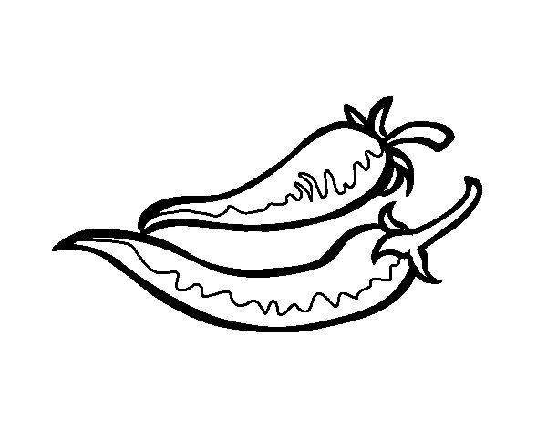 600x470 Chili Pepper Coloring Page