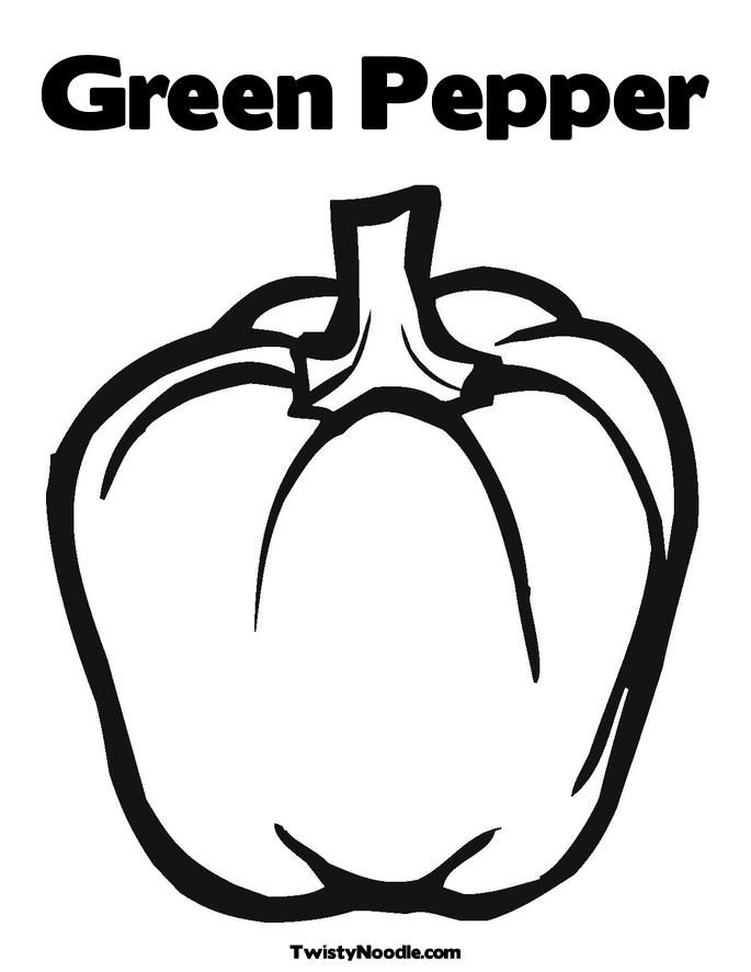 Green Pepper Coloring Page 685x886 Green Pepper Coloring Page