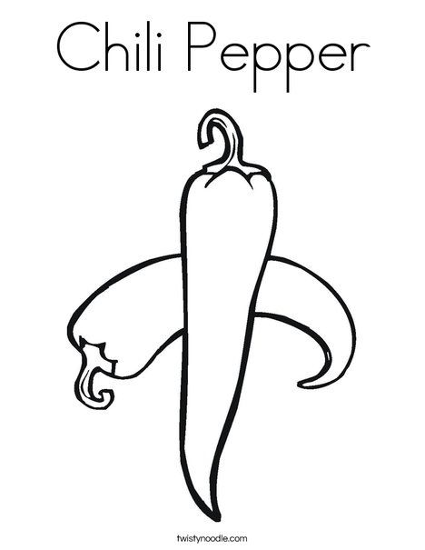 468x605 Chili Pepper Coloring Page