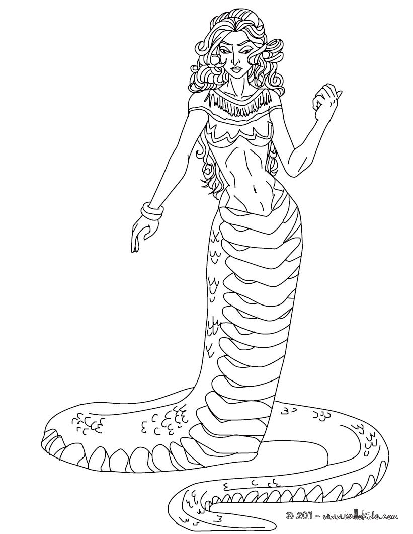 821x1061 Medusa Coloring Pages Echidna The Half Woman And Half Snake