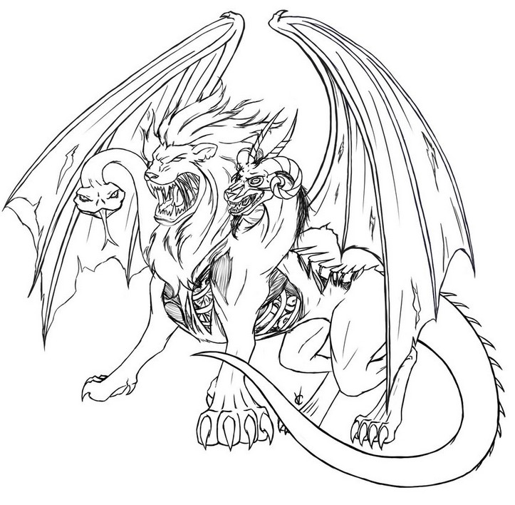 723x708 Chimera (Characters) Printable Coloring Pages