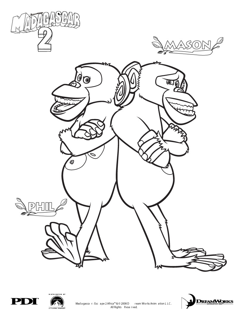 820x1061 Madagascar 2 Chimpanzee Coloring Pages