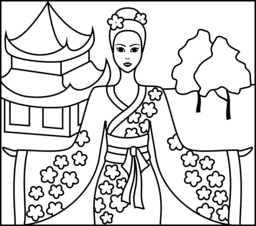 256x226 China Coloring Page 14