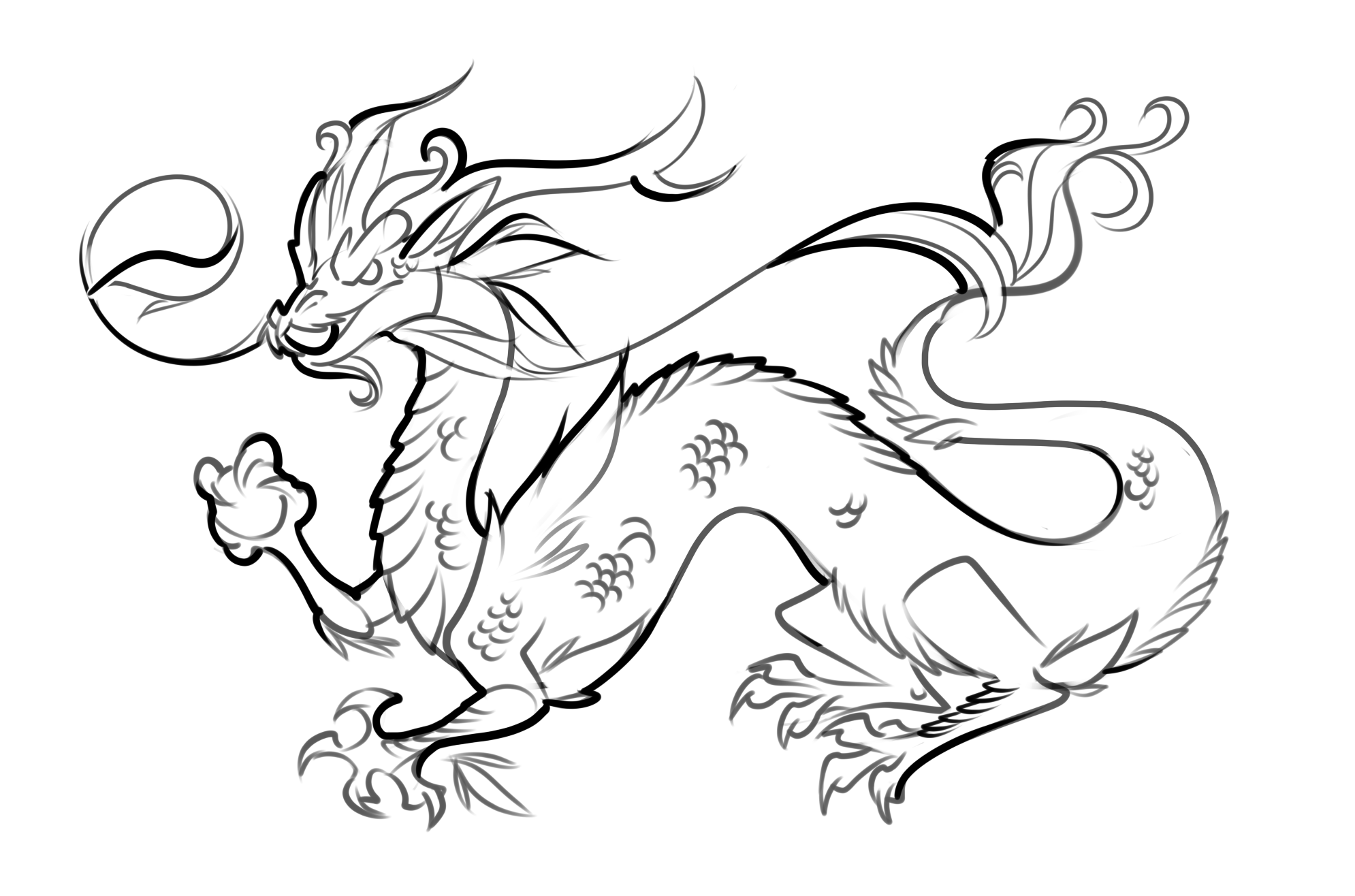 1990x1316 Japanese Dragon Coloring Pages With Chinese Dragons Coloring