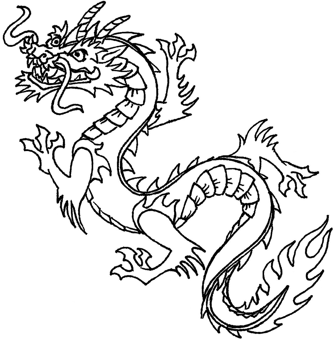 Free Printable Chinese Dragon Coloring Pages For Kids Japanese 1341x1363 Free Printable Chinese Dragon Coloring Pages For Kids Japanese