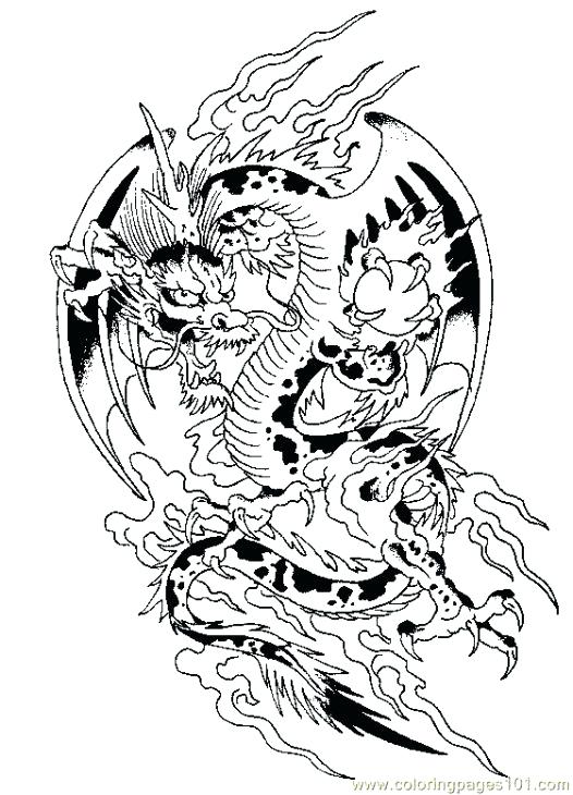 526x730 Chinese Dragon Printable Coloring Pages Challenging Dragon
