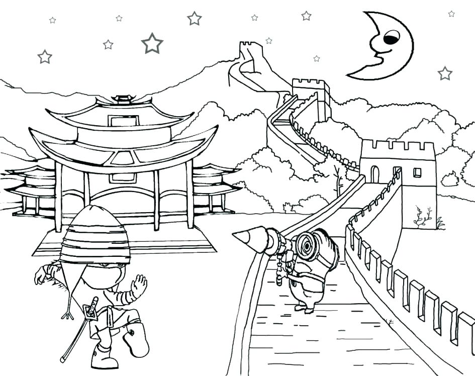 945x748 Chinese Lantern Color Page Coloring New Year Colouring Pages