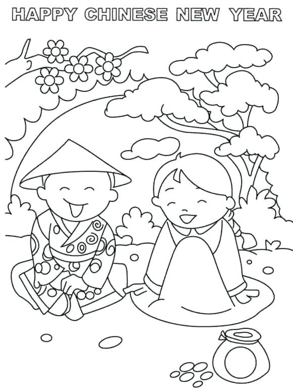 Coloring Pages For Chinese New Year 2018 New Year Colouring Page 580x771 Coloring Pages For Chinese New Year 2018 New Year Colouring Page