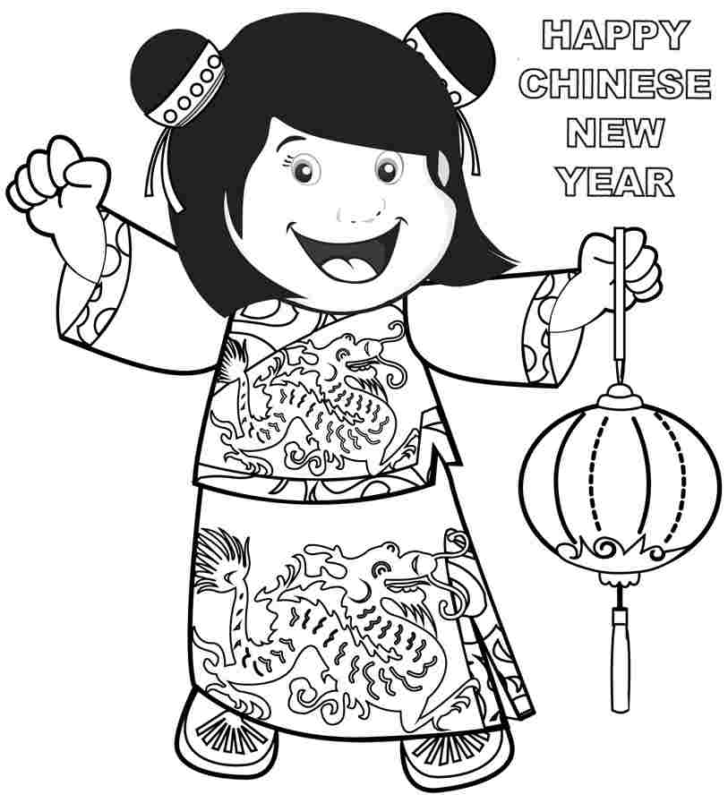 813x897 Chinese New Year Coloring Pages Little Girl New Year Coloring