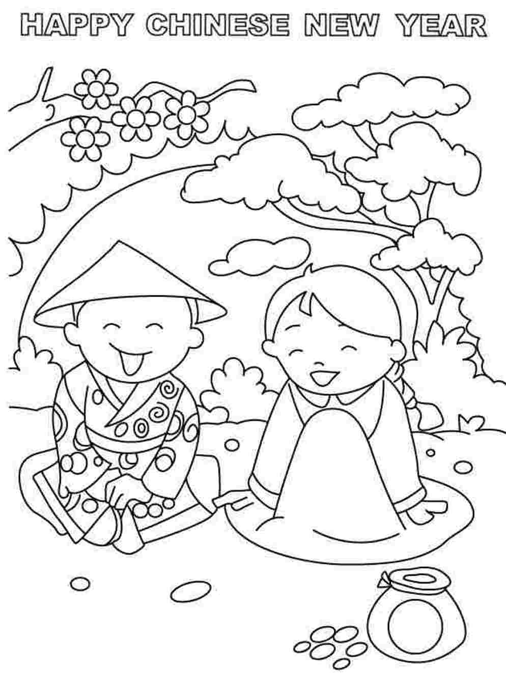 994x1323 Chinese New Year Coloring Page