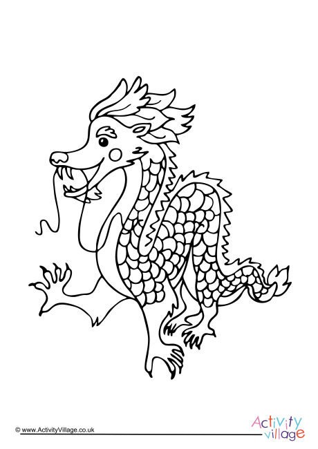 Chinese New Year Dragon Colouring Page 460x650 Chinese New Year Dragon Colouring Page