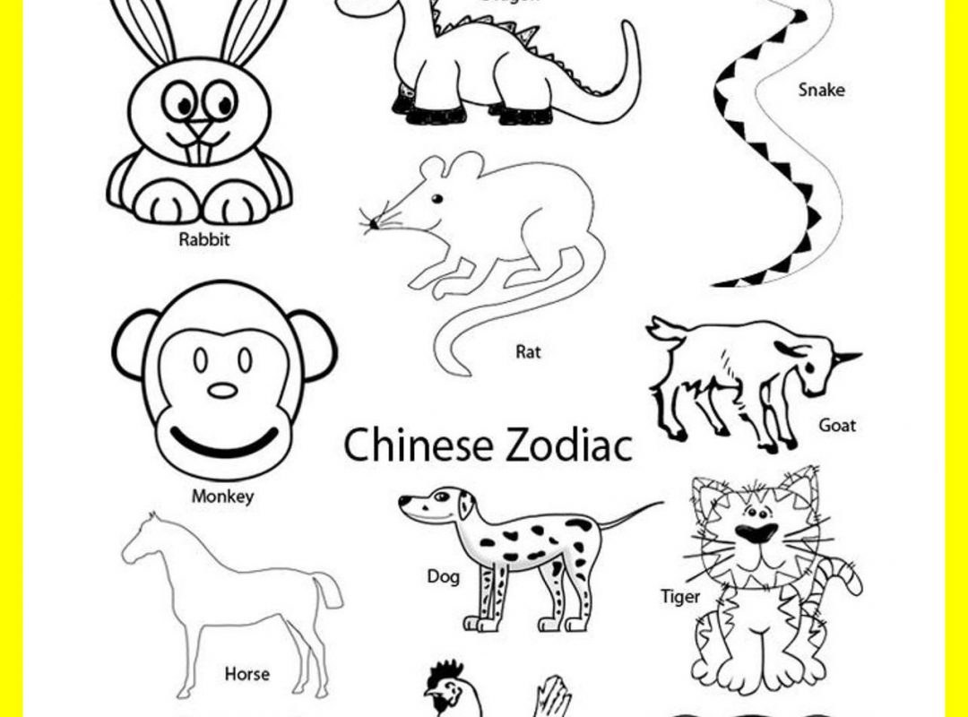 1080x800 Chinese Zodiac Animalsolouring Pages Signsoloring Printable Sheets