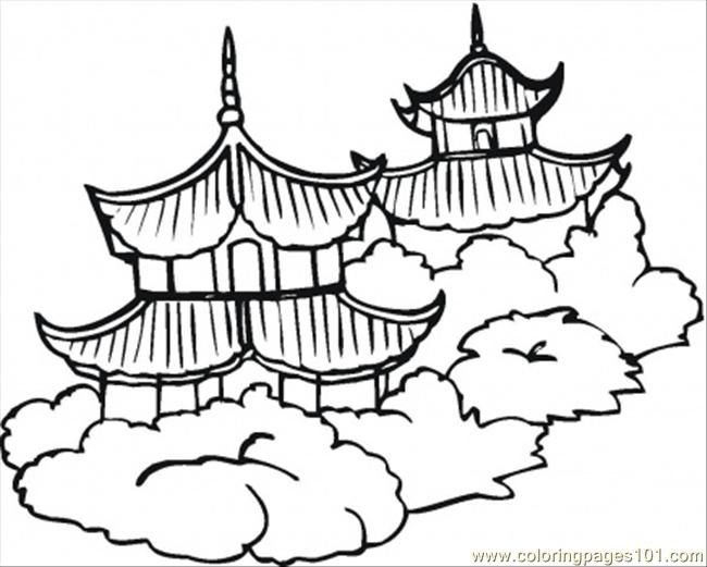 650x521 Chinese Coloring Pages Coloring Pages Pagodas (Countries Gt China